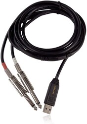 Behringer LINE 2 USB 2x 6.3mm TS den Stereo USB Çeviri Kablo - 3
