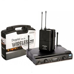 Doppler DM-152B Uhf Çift Anten Çift Kablosuz Yaka Mikrofon Seti - Doppler