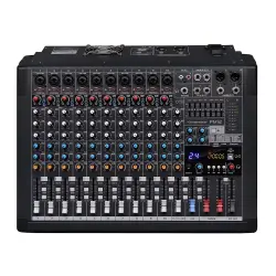 Klangmeister PM12 2x350W 12 Kanal Power Mixer USB Bluetooth Kayıt - 1