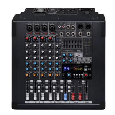 Klangmeister PM6 2x450W 6 Kanal Power Mixer, USB Bluetooth Kayıt - Klangmeister