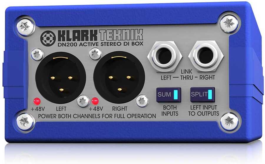 Klark Teknik DN200 2 Kanal Aktif Stereo DI Box Aktif ve Pasif DI Box