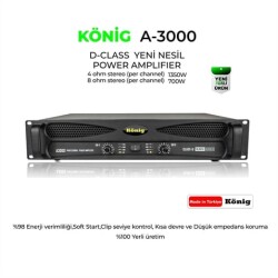 König A 3000 4 Ohm 2x1350W Power Amfi - König