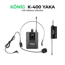 König K 400 Şarjlı UHF Telsiz Kablosuz Yaka Mikrofonu - 2