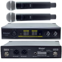 König K-402 2 El 2 Kanal UHF Telsiz Mikrofon - König