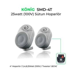 König SMD 4 25-Watt 8 ohm 4 inç Duvar Hoparlörü - König