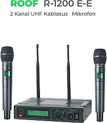 Roof R 1200 E- EEL Tipi Çiftli Telsiz Kablosuz Mikrofon Seti - Roof