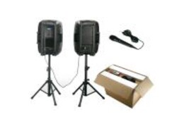 SSP JS15PR 2x15' Hoparlör (Aktif, Pasif) + Ayak + Mikrofon Seti - SSP